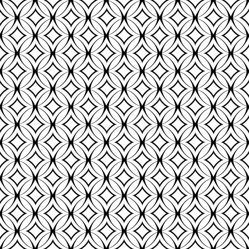 Bezproblemowy abstrakcyjny monochromatyczny deseń linii okręgu tła ilustracji