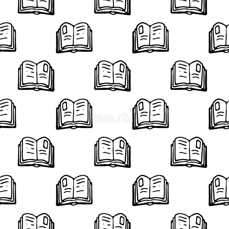 Bezszwowa deseniowa ręka rysujący książkowy doodle Nakreślenie Z powrotem szkoła, ikona Dekoracja element pojedynczy białe tło we ilustracja wektor Bezszwowa deseniowa ręka rysujący książkowy doodle Nakreślenie Z powrotem szkoła, ikona Dekoracja element pojedynczy białe tło we ilustracja wektor