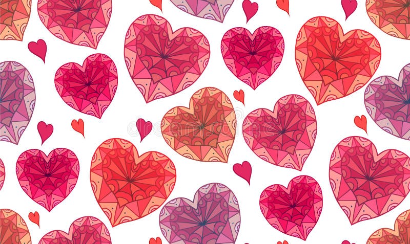 Bezszwowa tekstura z doodle boho serce dekorującymi wzorami ilustracja wektor Bezszwowa tekstura z doodle boho serce dekorującymi wzorami ilustracja wektor