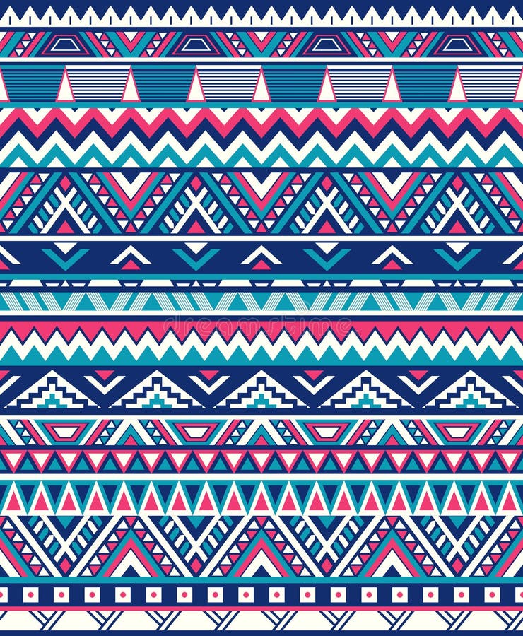 Bezszwowe etniczne deseniowe tekstury Abstrakcjonistycznego Navajo geometryczny druk Menchie i błękitów kolory royalty ilustracja Bezszwowe etniczne deseniowe tekstury Abstrakcjonistycznego Navajo geometryczny druk Menchie i błękitów kolory royalty ilustracja