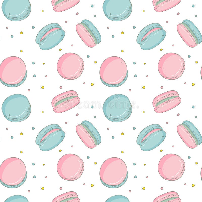 Bezszwowego wzoru rżnięty macaroon Kolorowy tapetowy wektor ilustracja wektor Bezszwowego wzoru rżnięty macaroon Kolorowy tapetowy wektor ilustracja wektor