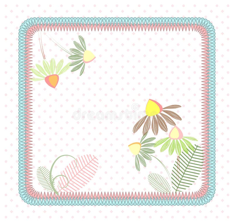 Bezszwowi patchworku kwadrata pastelu kwiaty ilustracji