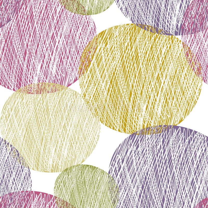 Seamless abstract hand-drawn circle pattern. Seamless abstract hand-drawn circle pattern