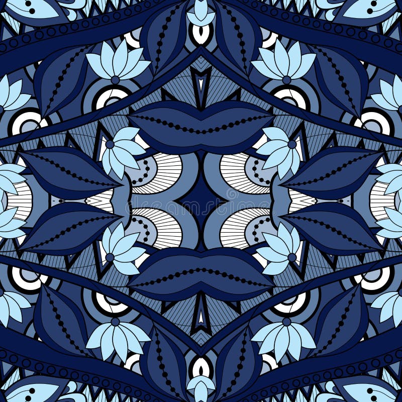 Bezszwowy Abstrakcjonistyczny Plemienny wzór (wektor) royalty ilustracja Bezszwowy Abstrakcjonistyczny Plemienny wzór (wektor) royalty ilustracja