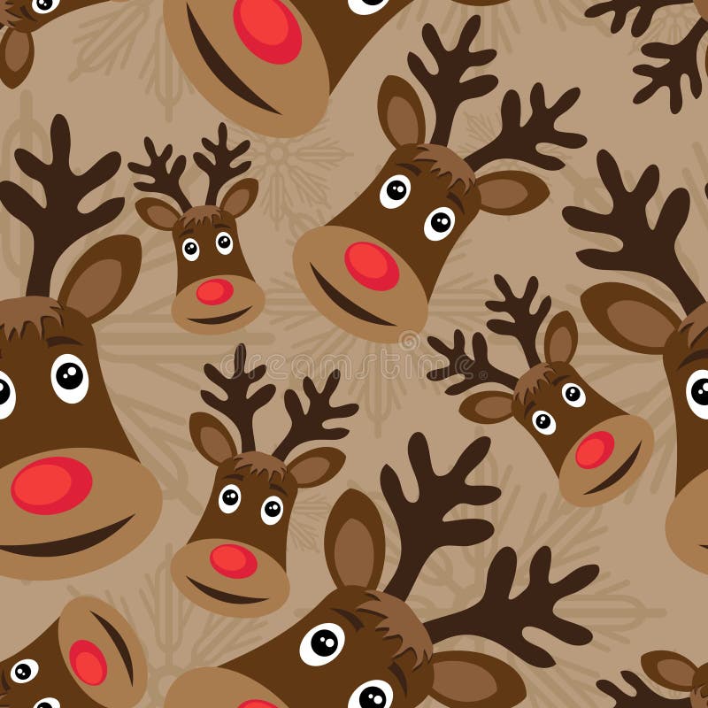 Vector seamless christmas pattern with rudolph. Vector seamless christmas pattern with rudolph