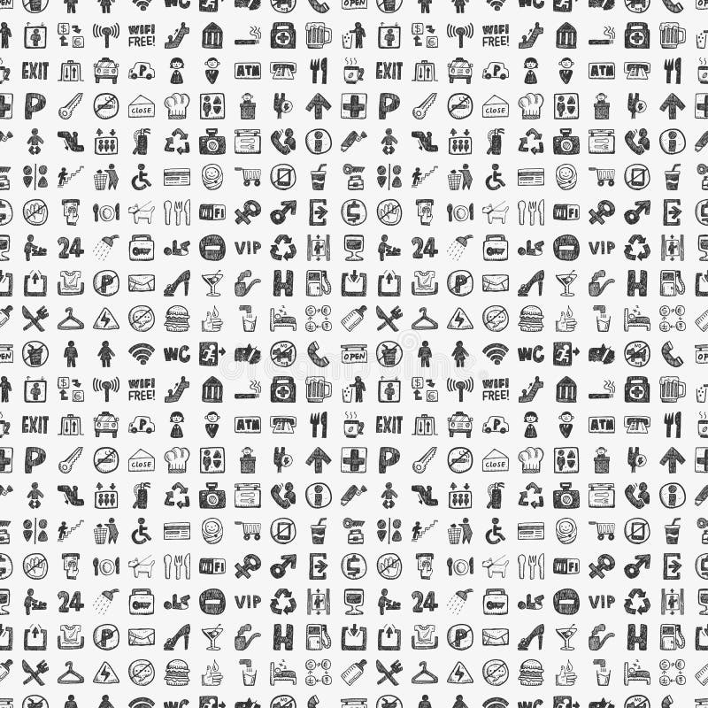 Bezszwowy doodle społeczeństwa znaka wzór royalty ilustracja Bezszwowy doodle społeczeństwa znaka wzór royalty ilustracja