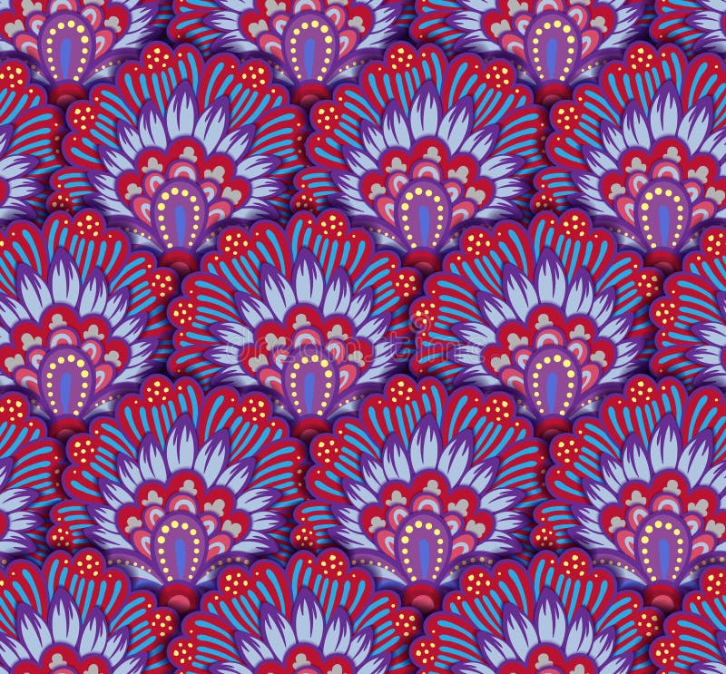 Bezszwowy etniczny wzór z kwiecistymi motywami Mandala stylizujący druku szablon dla tkaniny i papieru Boho modny projekt ilustracja wektor Bezszwowy etniczny wzór z kwiecistymi motywami Mandala stylizujący druku szablon dla tkaniny i papieru Boho modny projekt ilustracja wektor
