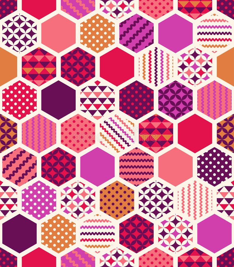 Bezszwowy kolorowy geometryczny honeycomb wzór royalty ilustracja