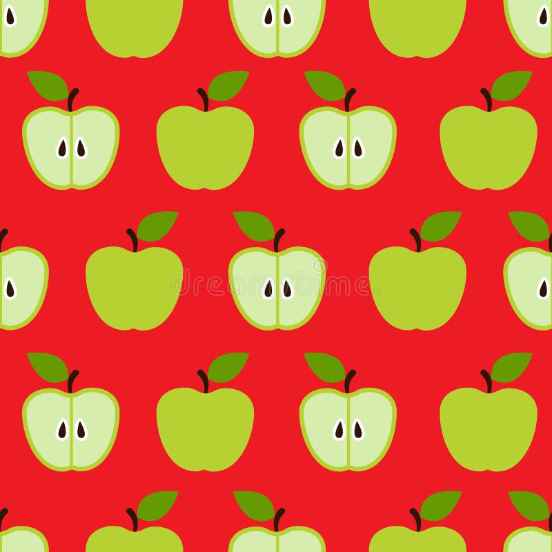 Bezszwowy kolorowy retro jabłko wzór
