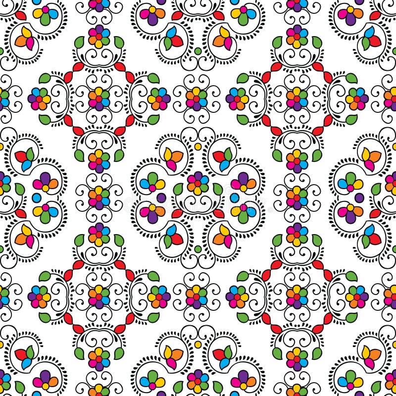 Bezszwowy kolorowy tradycyjny hindusa adamaszka wzór ilustracji Bezszwowy kolorowy tradycyjny hindusa adamaszka wzór ilustracji