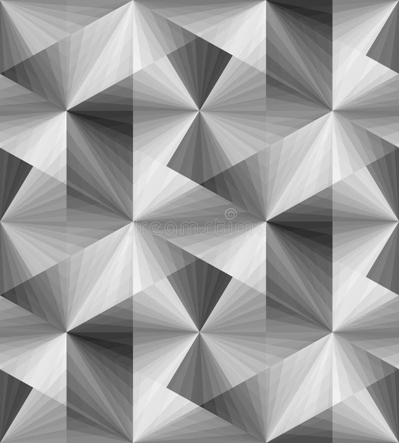 Vector Illustration. Seamless Polygonal Monochrome Transparent Pattern. Optical Illusion of Volume and Depth. Geometric Abstract Background. Suitable for textile, fabric, packaging and web design. Vector Illustration. Seamless Polygonal Monochrome Transparent Pattern. Optical Illusion of Volume and Depth. Geometric Abstract Background. Suitable for textile, fabric, packaging and web design.