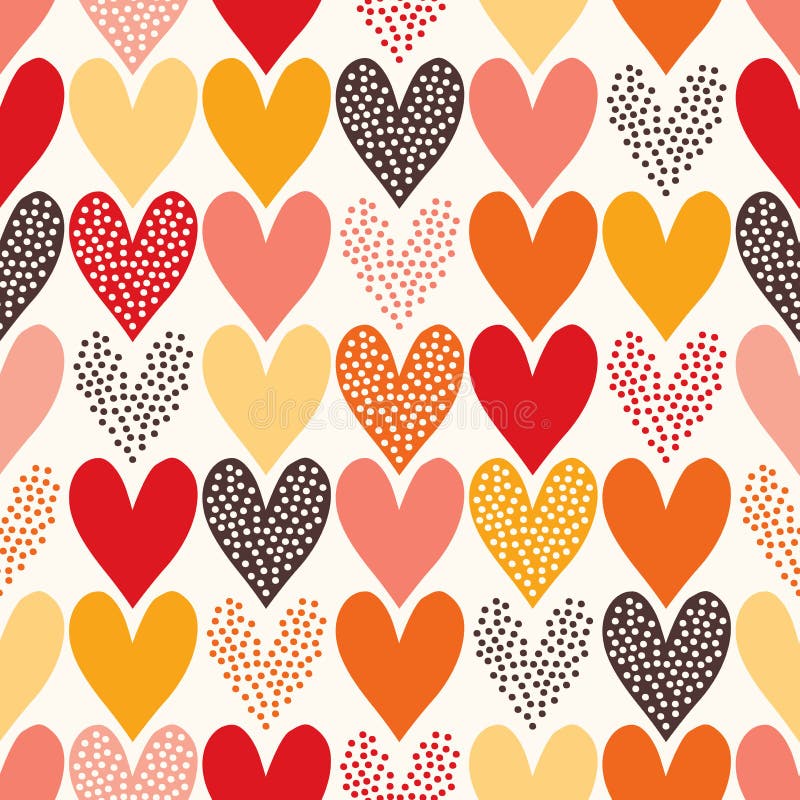 Seamless doodle dots heart pattern. Seamless doodle dots heart pattern
