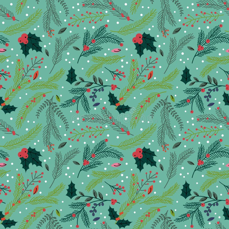 Bezszwowy Tileable tła Bożenarodzeniowy Wakacyjny Kwiecisty wzór royalty ilustracja Bezszwowy Tileable tła Bożenarodzeniowy Wakacyjny Kwiecisty wzór royalty ilustracja