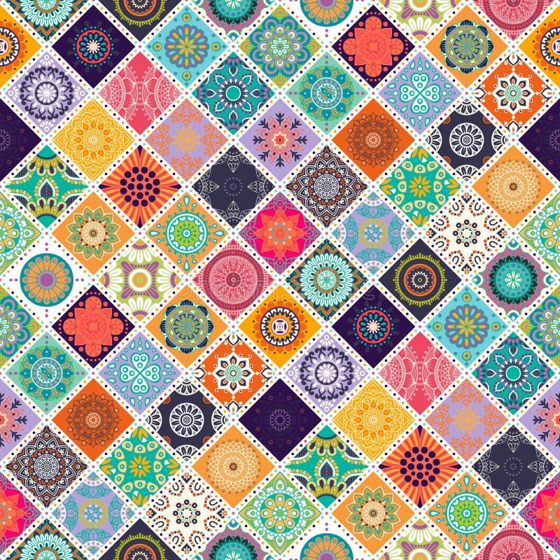 Bezszwowy wielostrzałowy deseniowy składać się z różni mandalas ilustracja wektor Bezszwowy wielostrzałowy deseniowy składać się z różni mandalas ilustracja wektor