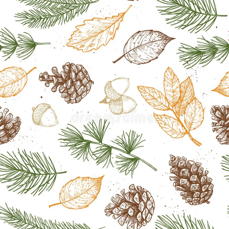 bezszwowy wzoru Ręki rysować wektorowe ilustracje - Lasowy Autum ilustracja wektor bezszwowy wzoru Ręki rysować wektorowe ilustracje - Lasowy Autum ilustracja wektor