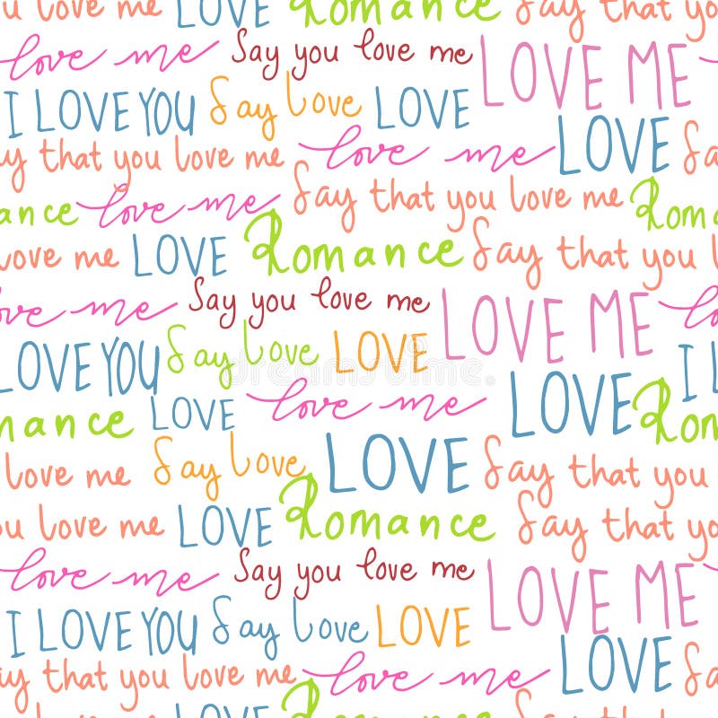 Seamless pattern of words Love. Freehand drawing. Perfect for fabric, packaging, wallpaper, invitations etc. Seamless pattern of words Love. Freehand drawing. Perfect for fabric, packaging, wallpaper, invitations etc