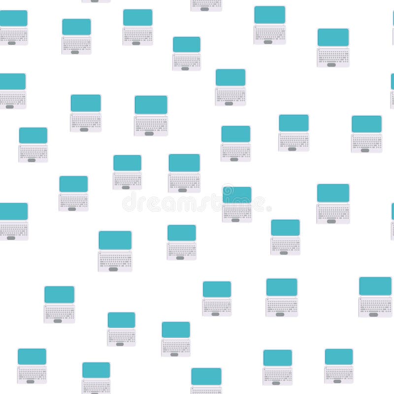 Bezszwowy wzór, tekstura nowożytni potężni cyfrowego komputeru mobilni laptopy z klawiaturą, technologia odizolowywająca na bielu ilustracja wektor Bezszwowy wzór, tekstura nowożytni potężni cyfrowego komputeru mobilni laptopy z klawiaturą, technologia odizolowywająca na bielu ilustracja wektor