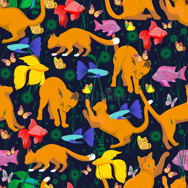 Bezszwowy wzór z carroty kotem ilustracja wektor Bezszwowy wzór z carroty kotem ilustracja wektor