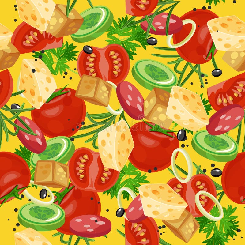 Bezszwowy wzór z jarzynową żywnością organiczną royalty ilustracja Bezszwowy wzór z jarzynową żywnością organiczną royalty ilustracja