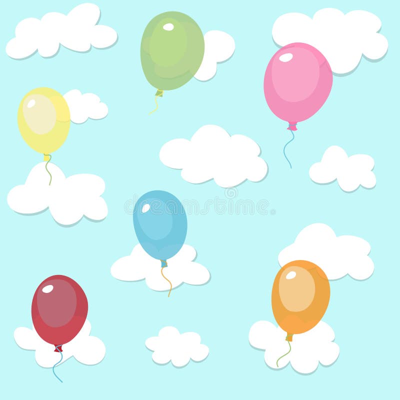 Bezszwowy wzór z kolorowymi balonami royalty ilustracja Bezszwowy wzór z kolorowymi balonami royalty ilustracja
