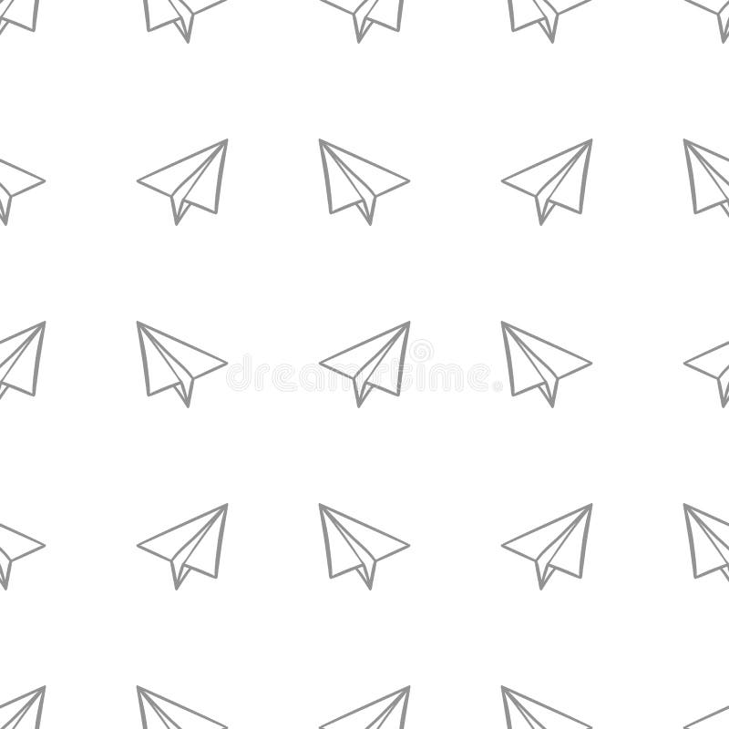 Bezszwowy wzór z papierowymi samolotami w doodle, ręka rysunku styl na białej tło wektoru ilustracji ilustracji Bezszwowy wzór z papierowymi samolotami w doodle, ręka rysunku styl na białej tło wektoru ilustracji ilustracji