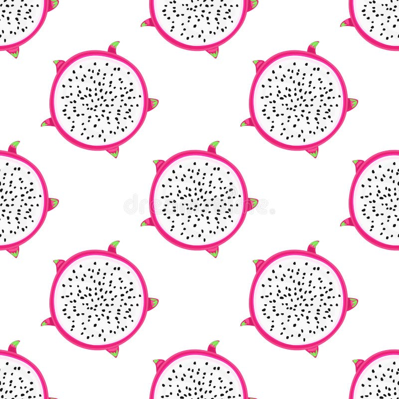 Bezszwowy wzór z tropikalnymi owoc Zdrowy deser owocowy tło cactaceae kaktusowa smoka rodziny owoc pitaya roślina egzotyczne jedz ilustracji Bezszwowy wzór z tropikalnymi owoc Zdrowy deser owocowy tło cactaceae kaktusowa smoka rodziny owoc pitaya roślina egzotyczne jedz ilustracji