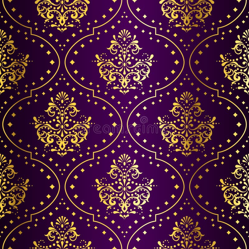 bezszwowy złocisty w zawiły sposób deseniowy purpurowy sari ilustracja wektor bezszwowy złocisty w zawiły sposób deseniowy purpurowy sari ilustracja wektor