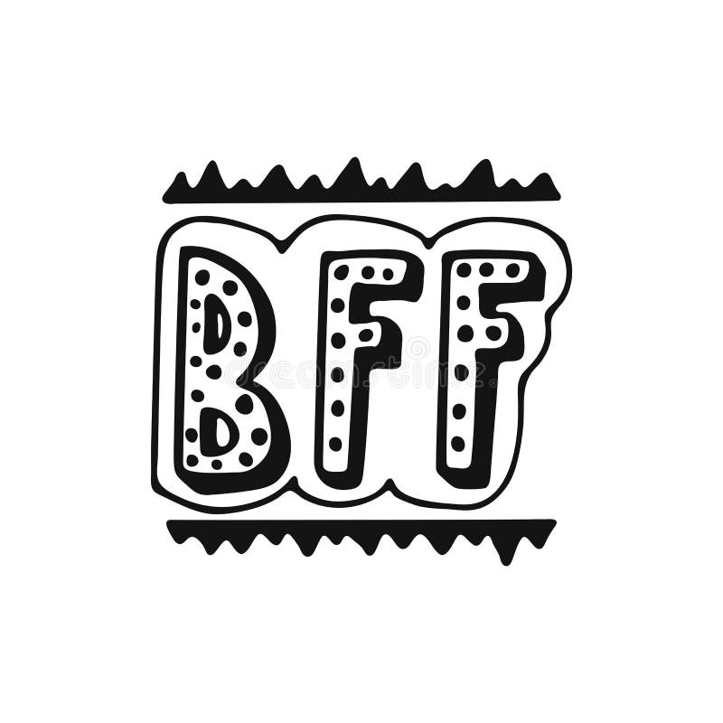 Bff Melhores Amigos Para Sempre, Desenho De Mão Em Uma Figura Escura,  Elementos Decorativos Ilustração De Vetor De Estilo Plano Ilustração do  Vetor - Ilustração de escola, sinal: 167777385