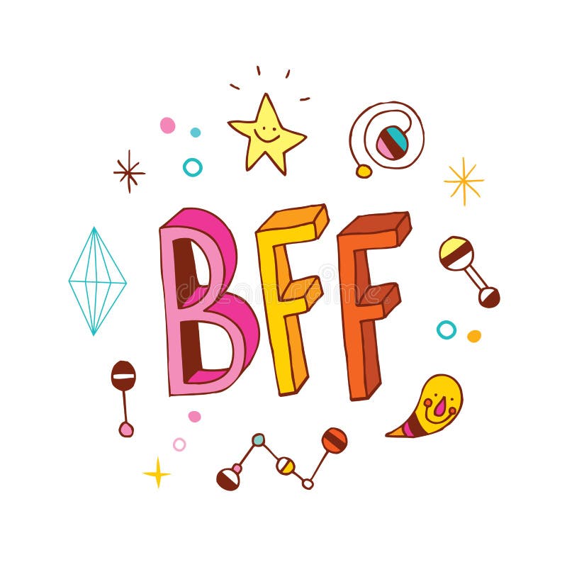 Bff Melhores Amigos Para Sempre Letras Ilustração Vetorial Desenhada Mão imagem vetorial de pidzam4e.ukr.net© 204416914