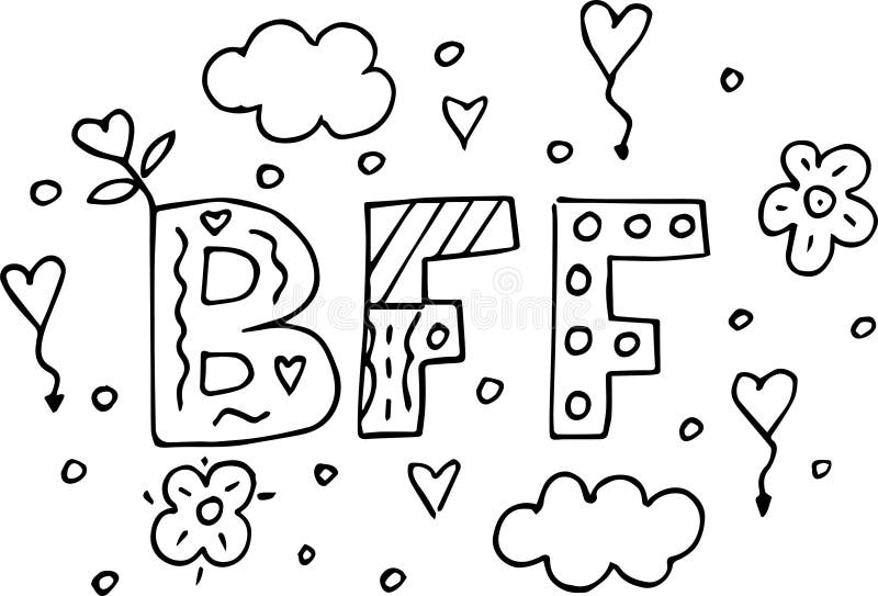 Desenho e Imagem BFF Amizade para Colorir e Imprimir Grátis para Adultos e  Crianças 