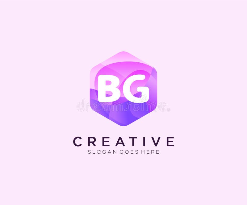 BG initial logo With Colorful Hexagon Modern Business Alphabet Logo template vector vector illustration