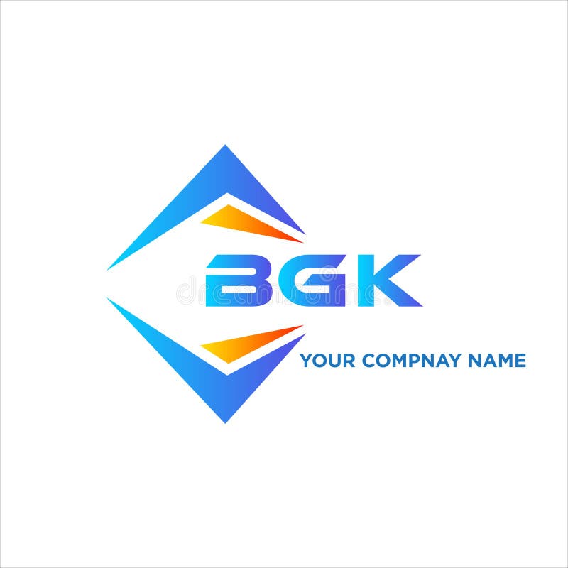 BGK abstract technology logo design on white background. BGK creative stock illustration