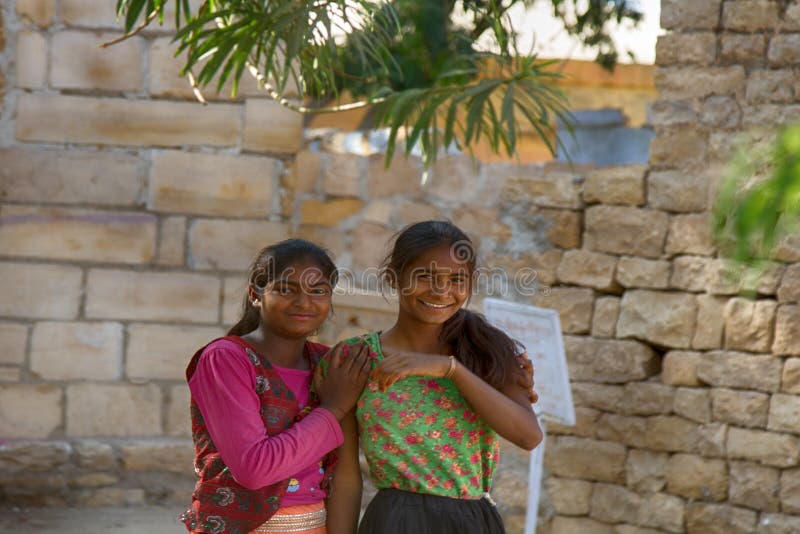 Bhilimeisjes, India royalty-vrije stock fotografie Bhilimeisjes, India royalty-vrije stock fotografie