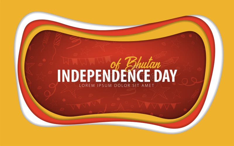 bhutan De groetkaart van de onafhankelijkheidsdag het document sneed stijl