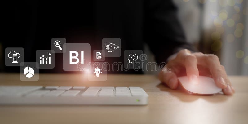 BI-Business intelligence. The process of leveraging data driven insights to make informed decisions. royalty free stock photo