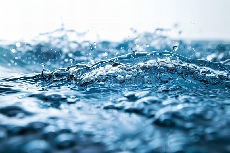 Bianco d'acqua di sfondo blu onda d'acqua con composizione orizzontale composizione altissima fotografia grandangolo con luce morb royalty illustrazione gratis