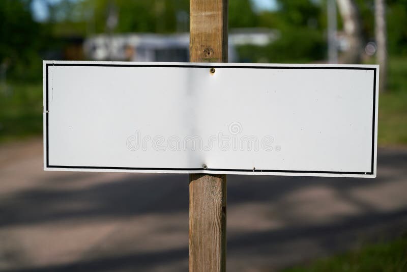 Blank white sign with text space on the roadside. Blank white sign with text space on the roadside