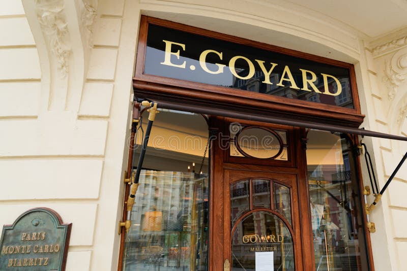 Goyard Luxury Store in Paris, People and Tourists Walking and in
