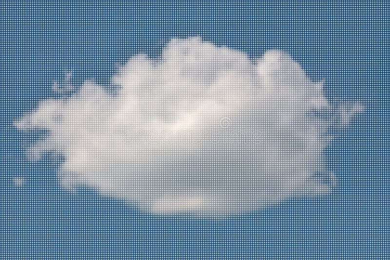 Biała puszysta chmura od małych kropek ilustracja wektor