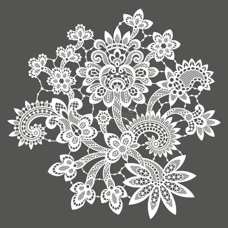 Biała wektor koronka kwiaty sztuki magazynki ilustracji drzewo royalty ilustracja Biała wektor koronka kwiaty sztuki magazynki ilustracji drzewo royalty ilustracja