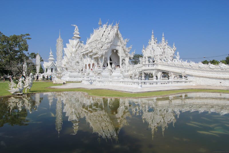 Biała świątynia, Wat Rong Khun w Chiang Raja zdjęcie royalty free