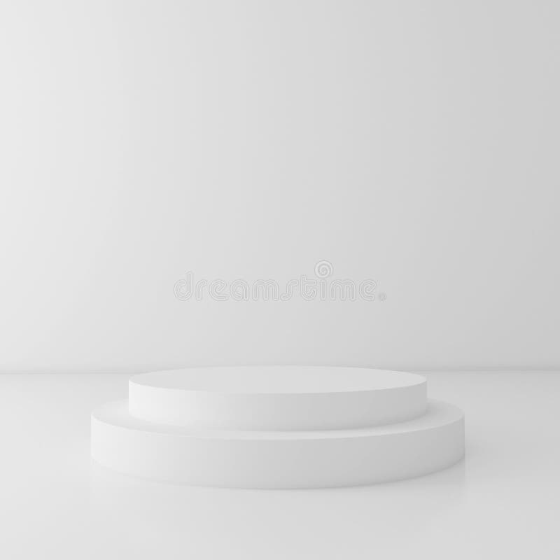 Biały butli podium na białym tle, 3d odpłaca się ilustracji