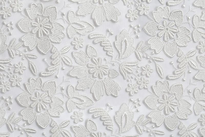 Biały kwiecisty koronkowy tekstury tło
