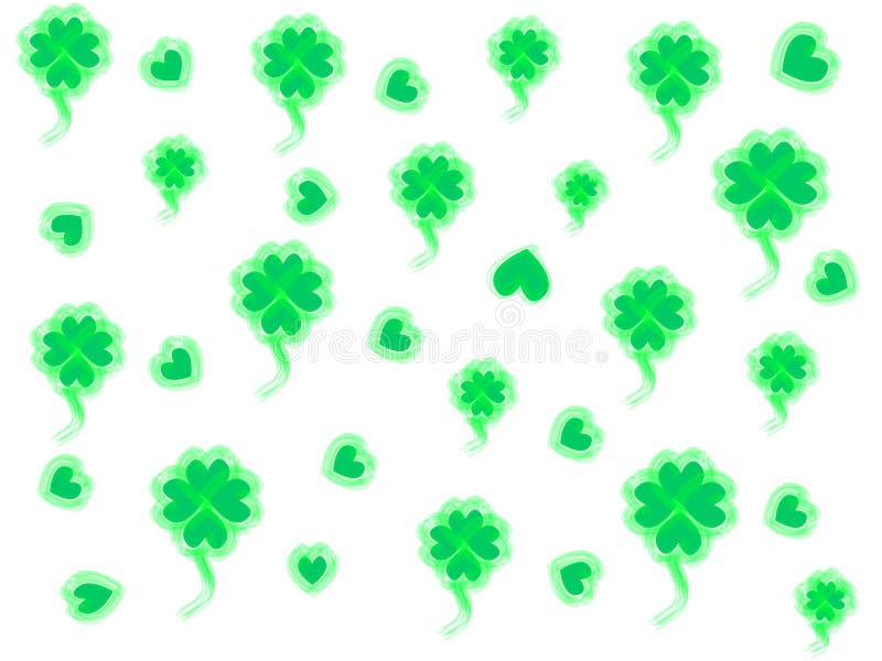 Biały tło z zielonymi shamrocks royalty ilustracja Biały tło z zielonymi shamrocks royalty ilustracja