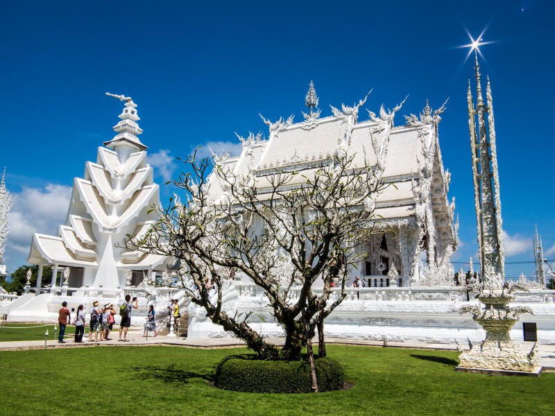 Biały świątynia, wat rong khun, Chiang Rai obrazy stock
