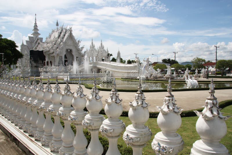Biały Świątynny Wat Rong Khun w Tajlandia obraz royalty free