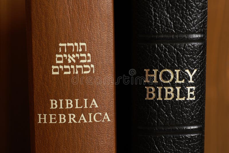 Close up of hebrew and english Bible. Close up of hebrew and english Bible.