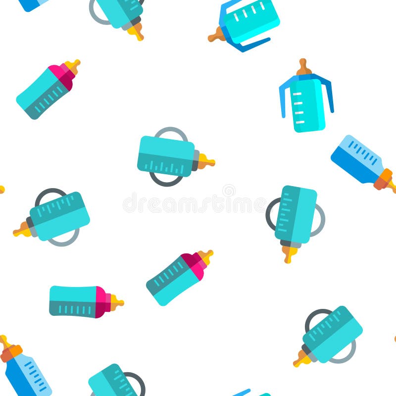 Biberon, modèle sans couture de vecteur d'équipement de Childcare illustration libre de droits Biberon, modèle sans couture de vecteur d'équipement de Childcare illustration libre de droits