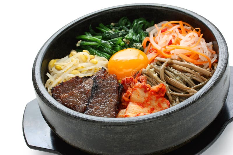 Bibimbap, Koreaanse keuken royalty-vrije stock afbeeldingen