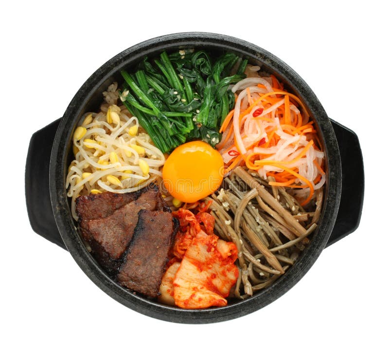 Bibimbap, Koreaanse keuken stock foto's